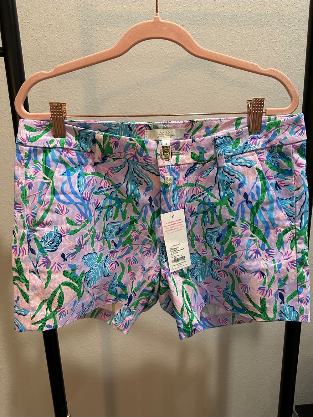 Lilly Pulitzer Pink Floral Tropical Print Bermuda Shorts